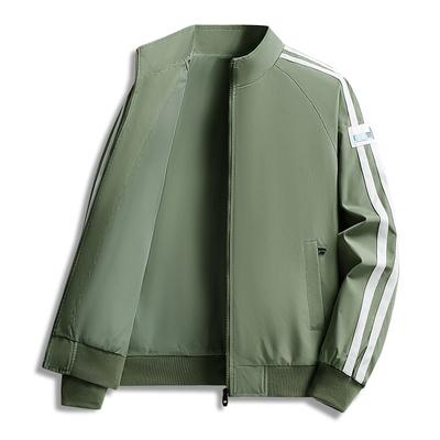 Frühlings- und Herbst-Freizeit-Sport-Cardigan Langarm-Oberteil Klassische Zwei-Streifen-Vielseitigkeitsjacke Herrenbekleidung
