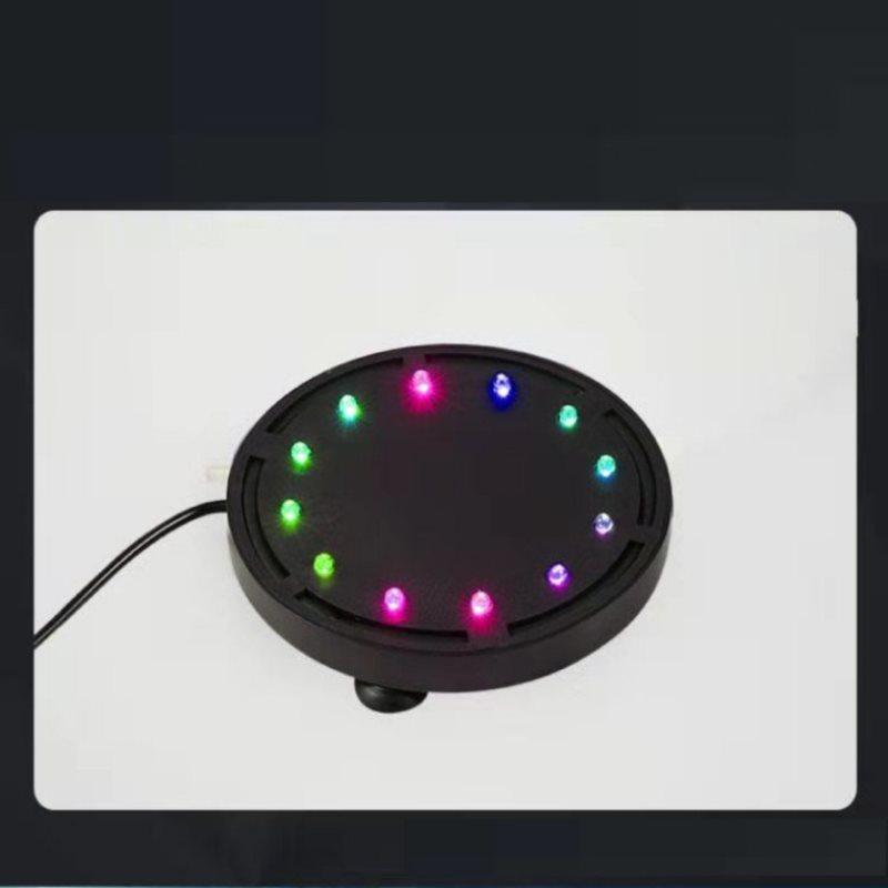 Aquarium Underwater Led Light Air Bubble Stone Colorful For Fish Tank Round Lamp