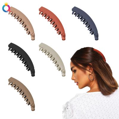 Frosted Banana Clip Vertical Clip Temperament High Ponytail Fixator Grab Clip Hair Clip Shark Clip