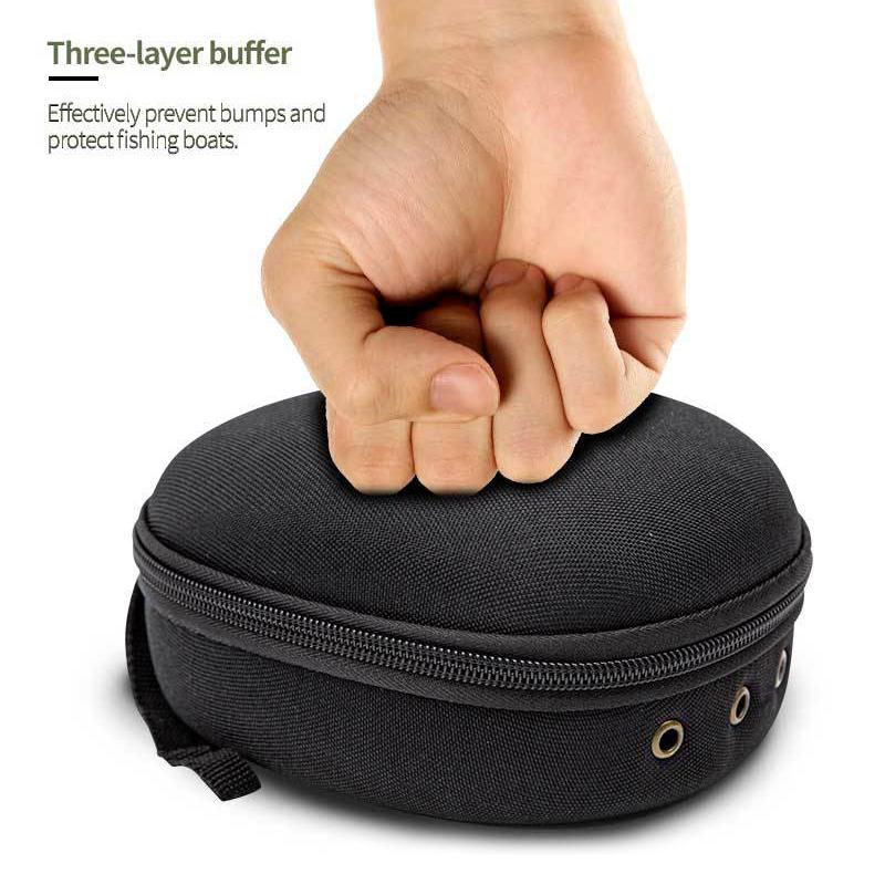 Portable Fishing Reel Bag Protective Case Black 16.5Cm Waterproof Eva Outdoor Cover Boxs For Spinning Reel Fishing Tools Tackles