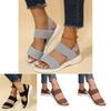 Summer Large Size Women's Shoes Casual Elastic Flat Sandals With Back Strap Fly Knitted Polyurethane Characters)
