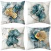 4Pcs Watercolor Floral Wildflower Ink Wash Printed Pillow Cover Polyester Cushion Case 2D Flat Printing Pillowcase Zen Vibe