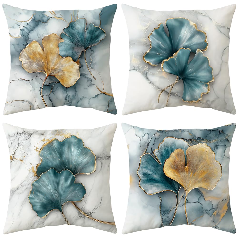 4Pcs Watercolor Floral Wildflower Ink Wash Printed Pillow Cover Polyester Cushion Case 2D Flat Printing Pillowcase Zen Vibe