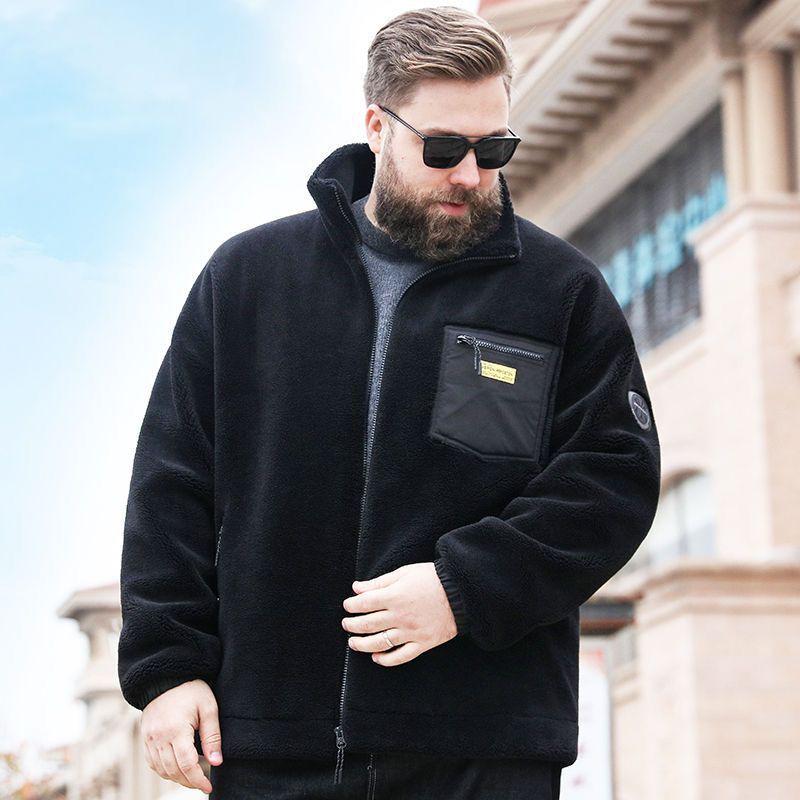 Herren-Fleecejacke in Übergröße – Samtgefüttert, lockere Passform für Herbst und Winter