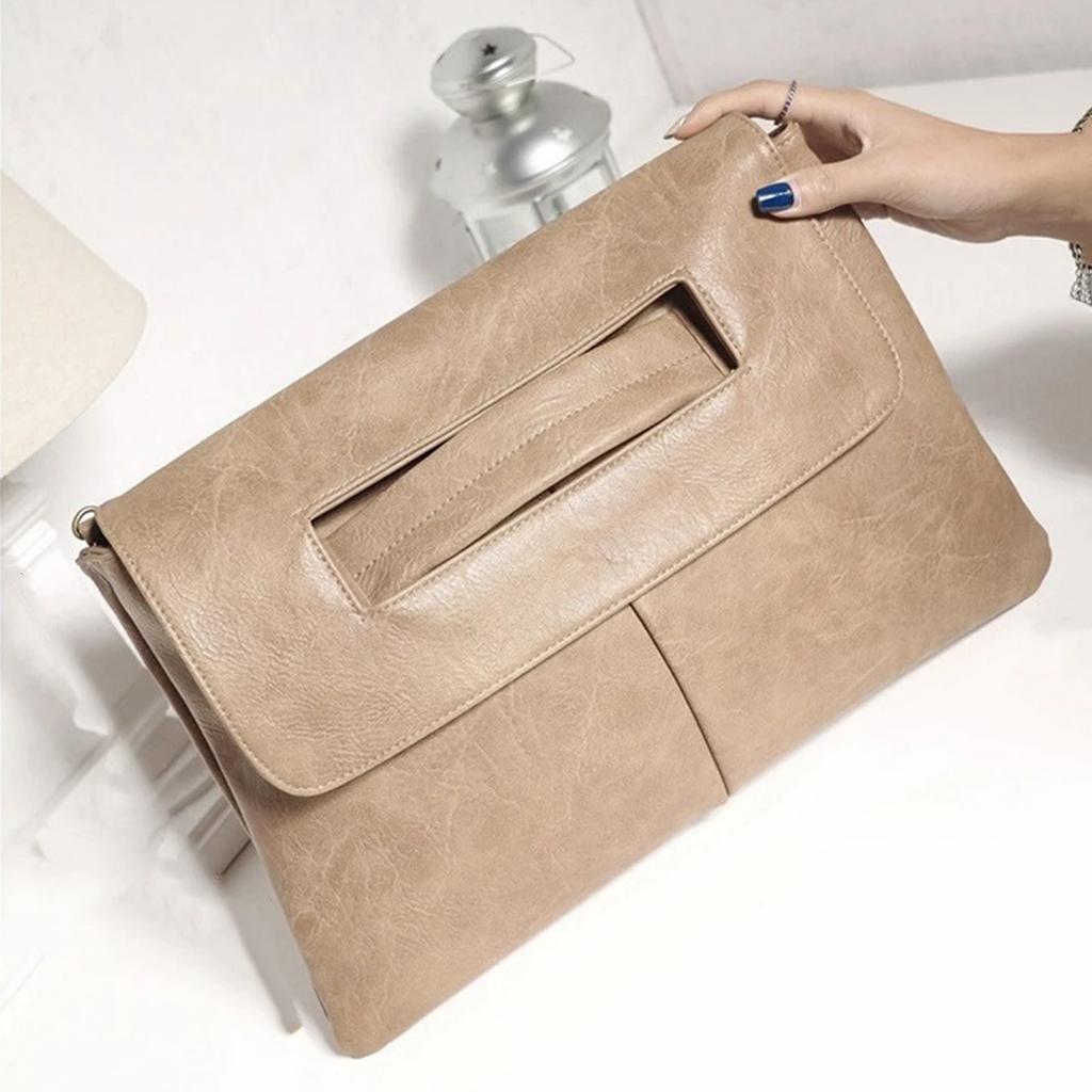 Fashion Evening Bag, Elegant and Exquisite, Vintage PU Leather Clutch Bags Large Capacity Wristlet Handbag Women's Wallet Envelo