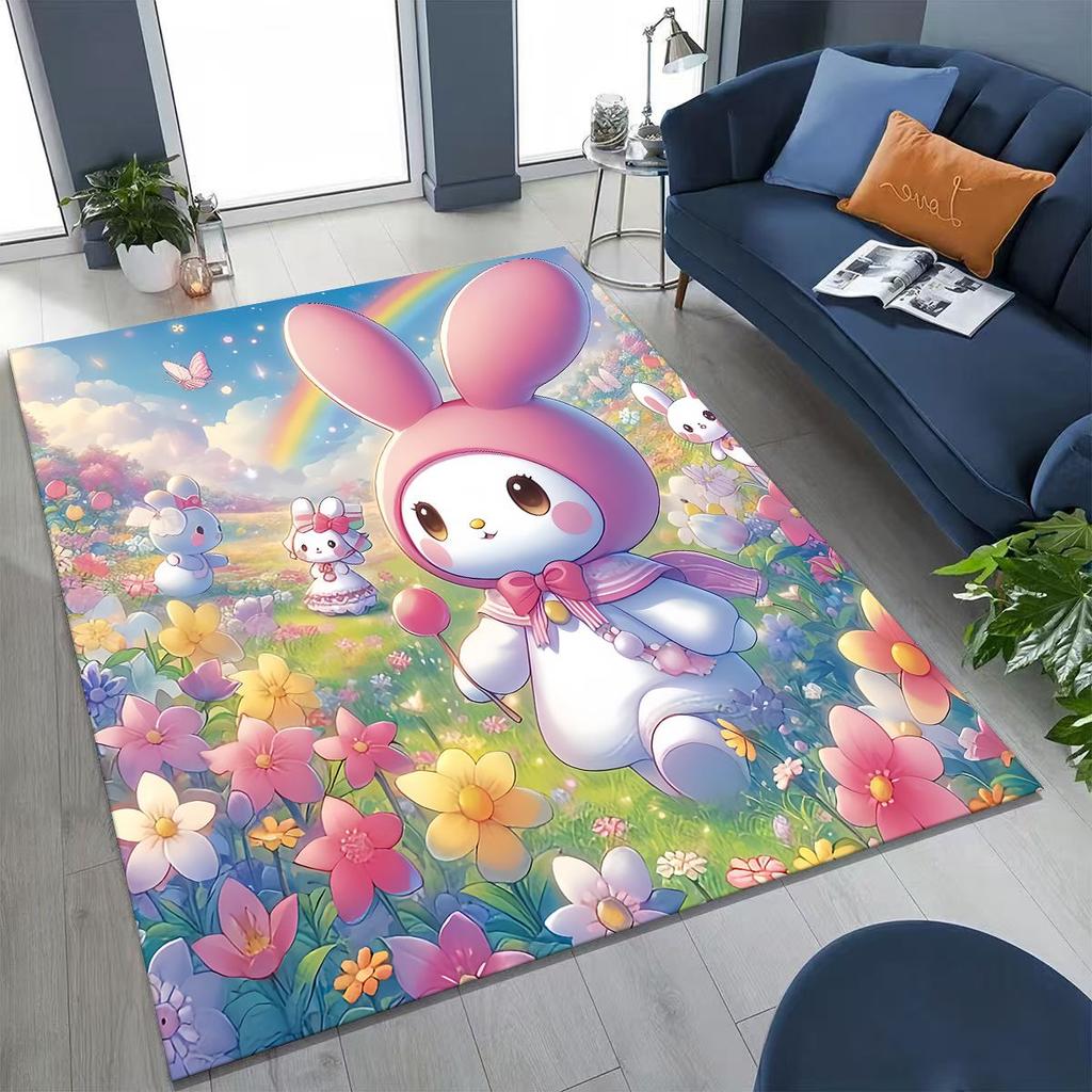 27 Style Cute My Melody Sanrio Rug for Bedroom Living Room Sofa Home Doormat Decor, Large Kids Play Non-slip Floor Mat Gift