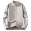 Men's High Neck Plush Knit Zip-Up Sweater