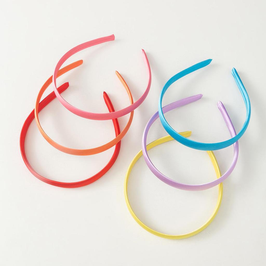 1,5 cm Satintyginslaget Hårband - Godisfärger, DIY Handgjort Modeaccessoar