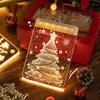 Christmas Lights 3D Hanging Lights Room Decoration Modeling Bedroom Holiday Window Decoration Snowman Snowflake Rectangle