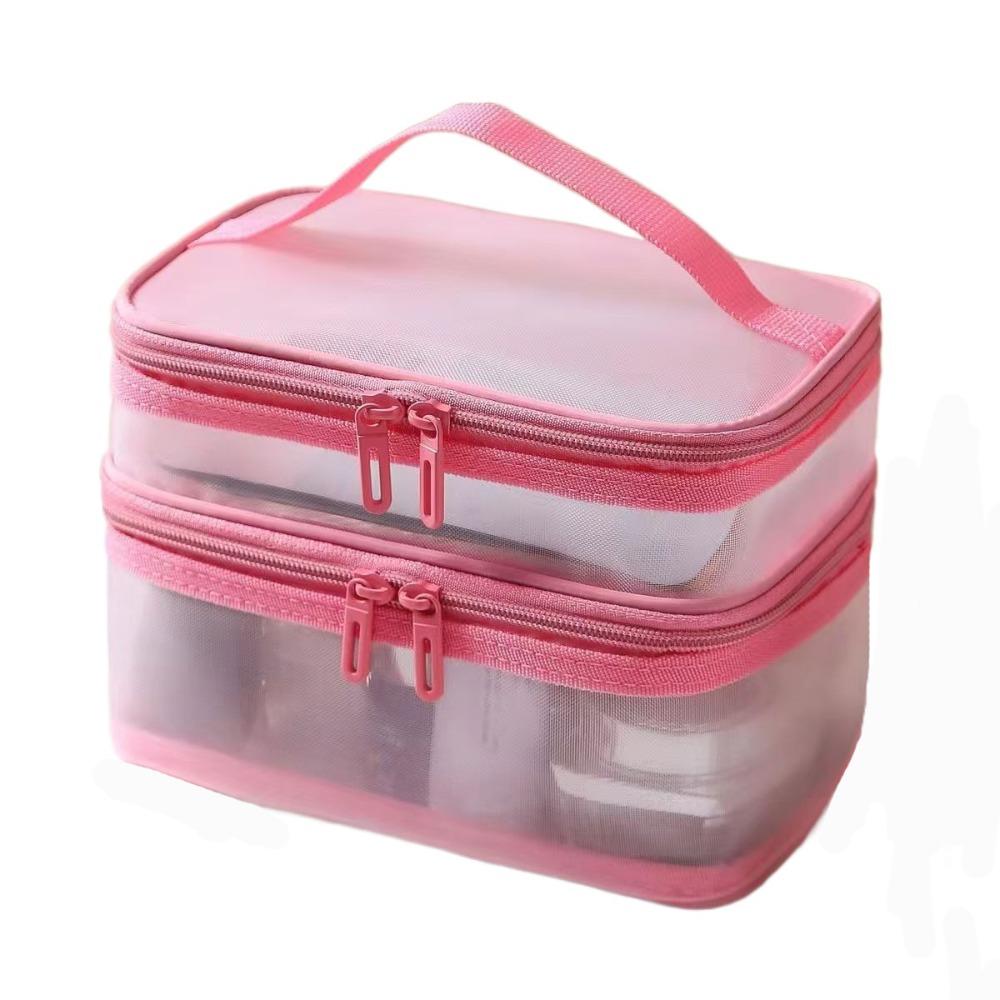 Transparent Mesh Travel Cosmetic Bag Large Capacity Storage Makeup Organizer Bag 2/3 layer Toiletry Bag Cosmetic Storage