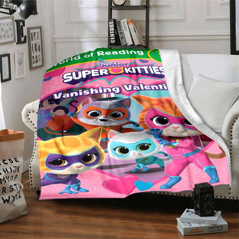 1Pc Cat Adventure Blanket For Couch Bed Plush Cozy Fuzzy Blanket Super Soft Warm Blankets For Fall And Winter 0918266