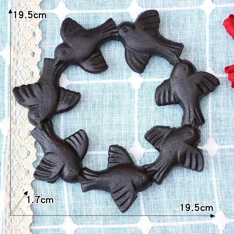 Owl Retro Decoration Ironwork Insulation Rack Water Kettle Style Household Cup Bowl Placemat Cast Iron Kitchen Plate Pot Mats