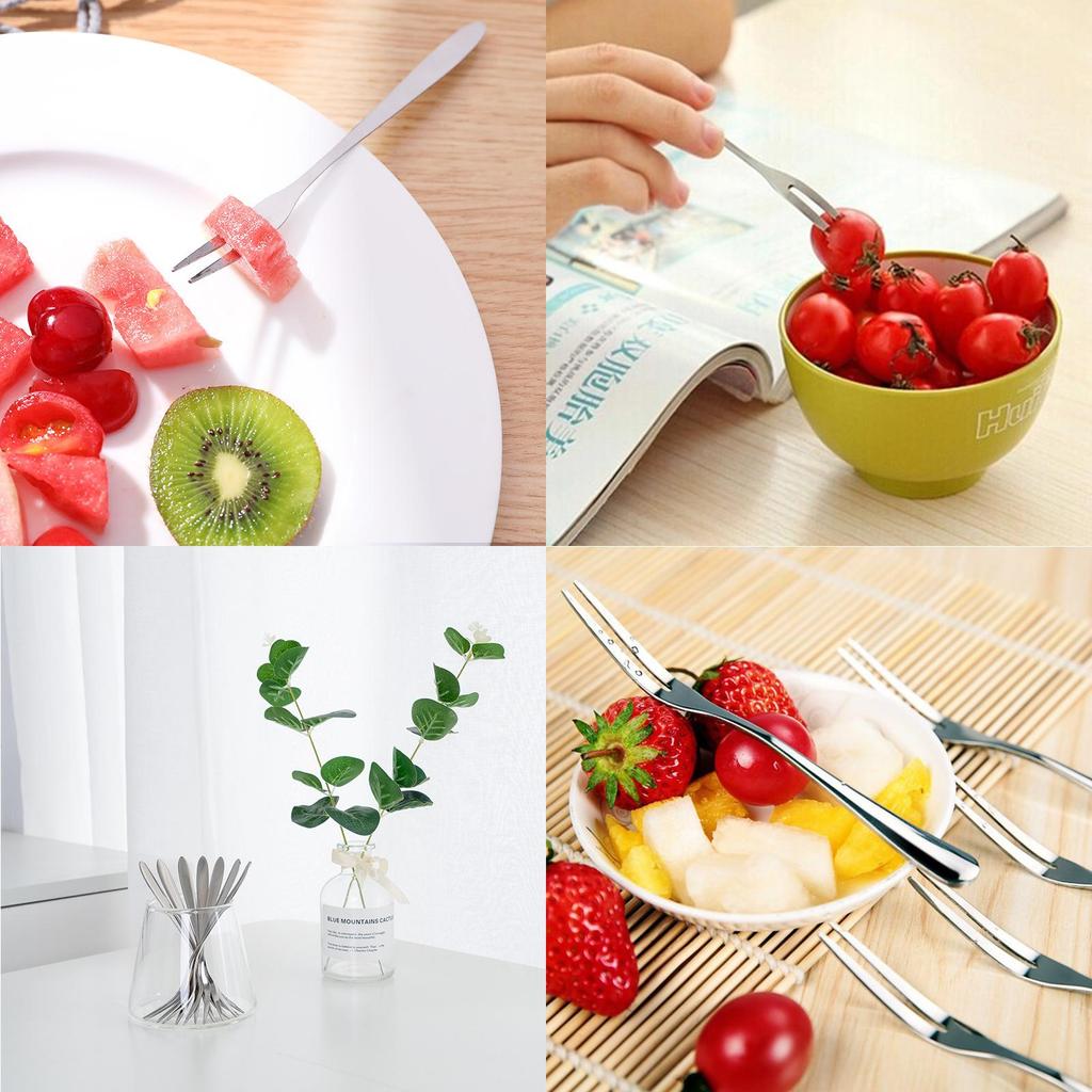 Stainless Steel West Tableware Fruit Forks Elegant Small Sized Snack Cake Dessert Utensils