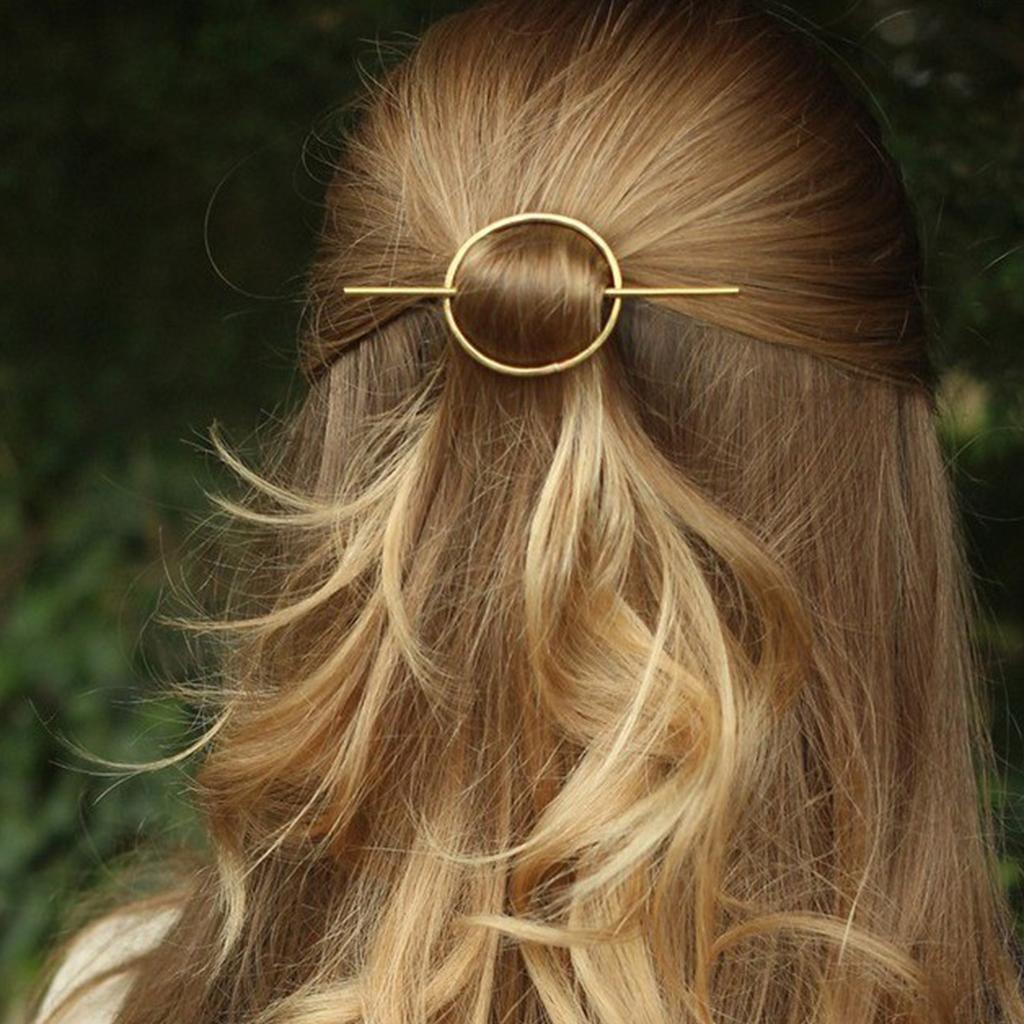 Decoration Xin, European And American Jewelry, Retro, , Japanese, Fashionable, Trendy, Geometric Circles, Semi-twisted Hairpins