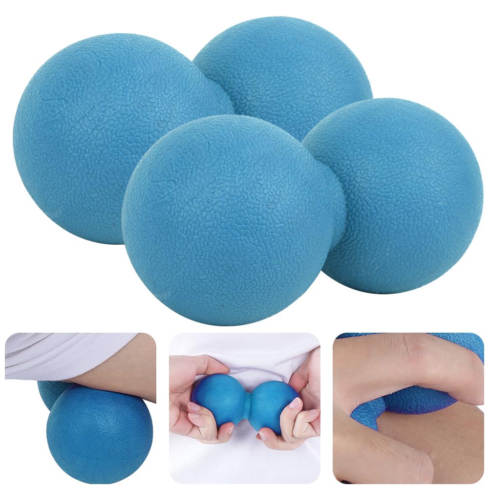 2Pcs Silicone Peanut Shape Yoga Training Muscle Relaxation Massage Ball Massagerblue Peanut Shape