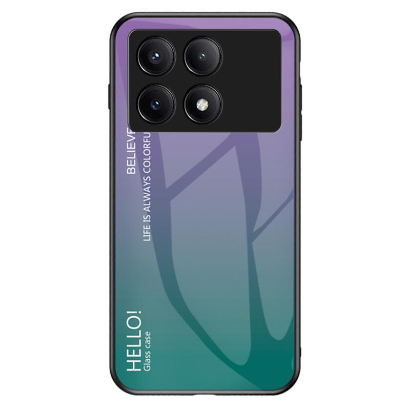 

For Xiaomi Redmi K70E 5G/Poco X6 Pro 5G Tempered Glass Case Gradient Color Phone Cover Gradient Purple