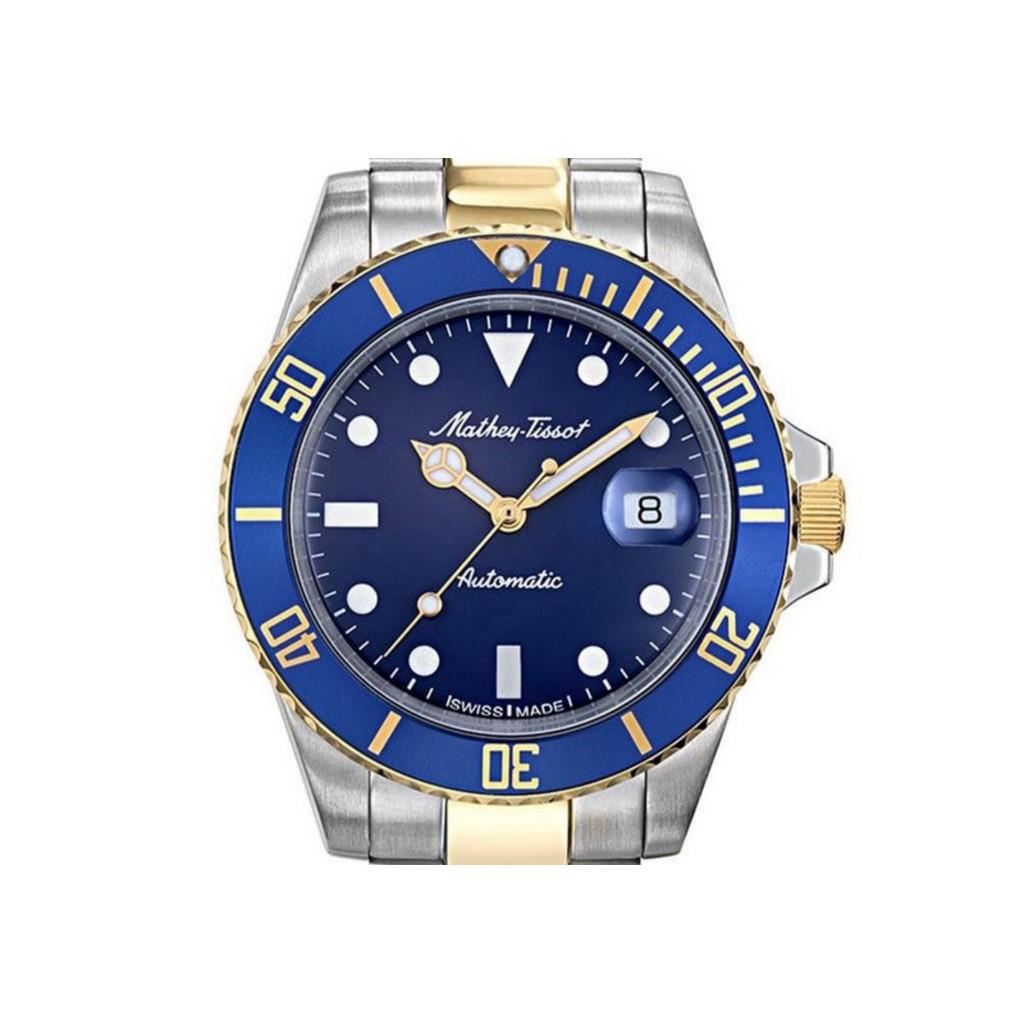 Mathey-Tissot Mathy Vintage Automatic Two Tone Stainless Steel Blue Dial H901ATBBU 100M Men's Watch