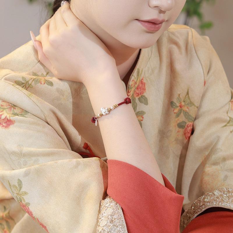 Sterlingsilber 999 Tierkreis Pferd Rotes Seil Armband - 2026 Geburtsjahr Sonderedition