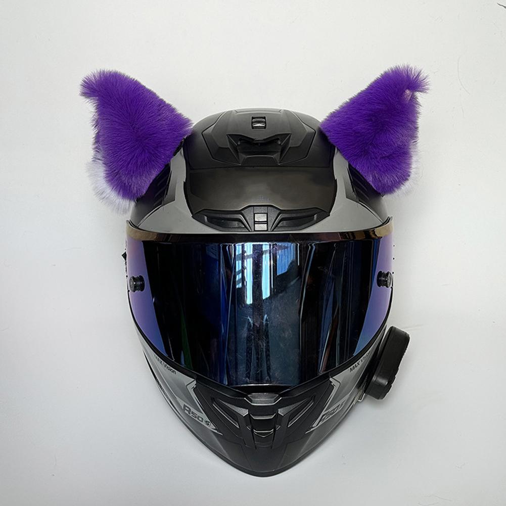 2Pcs Car Motorcycle Helmet Decoration Electric Bike Soft Little Plush Cat's Ears For Motocross Full Face Off Road Helmet Sticker