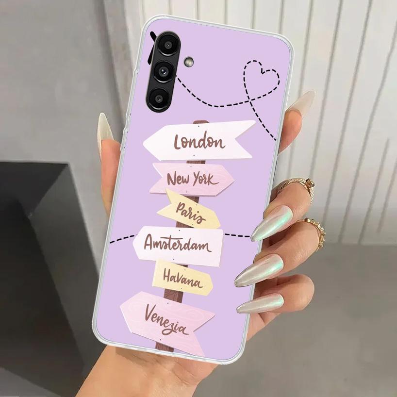 World Map Travel Plans Phone Case for Samsung Galaxy A17 A16 A26 A36 A56 A15 A25 A35 A55 A14 A24 A34 A54 A13 A23 A33 A53 A05S A0