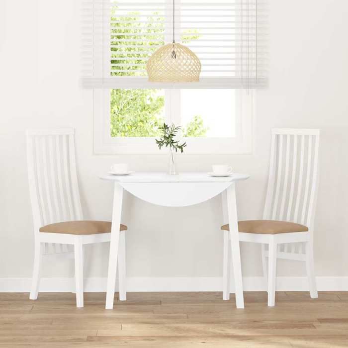 VidaXL Dining Chairs Cushions 2 Pcs White Solid Rubber Wood, Dining Chair, Chair, Living Room Chair, Chairs At 4102460