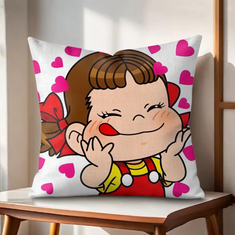 PPeko LLollipopACute Cushion Cover Natural Linen Organic Fabric DoubleSided Printing Couch Pillow Covers Home Decor