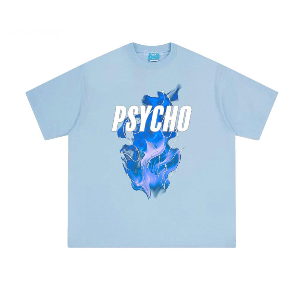 Psycho Blue Reflective Tee Dave 2026 NEW Hip Hop Graphic Printing T Shirt Summer 100% Cotton Vintage Punk Tops