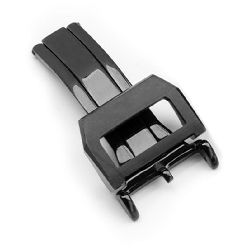 

18mm Stainless Steel Buckle for IWC for Pilot Watch Metal Deployment Clasps Nylon Strap Rubber Leather Watchband Folding Clasp 18mm&no logo чорний