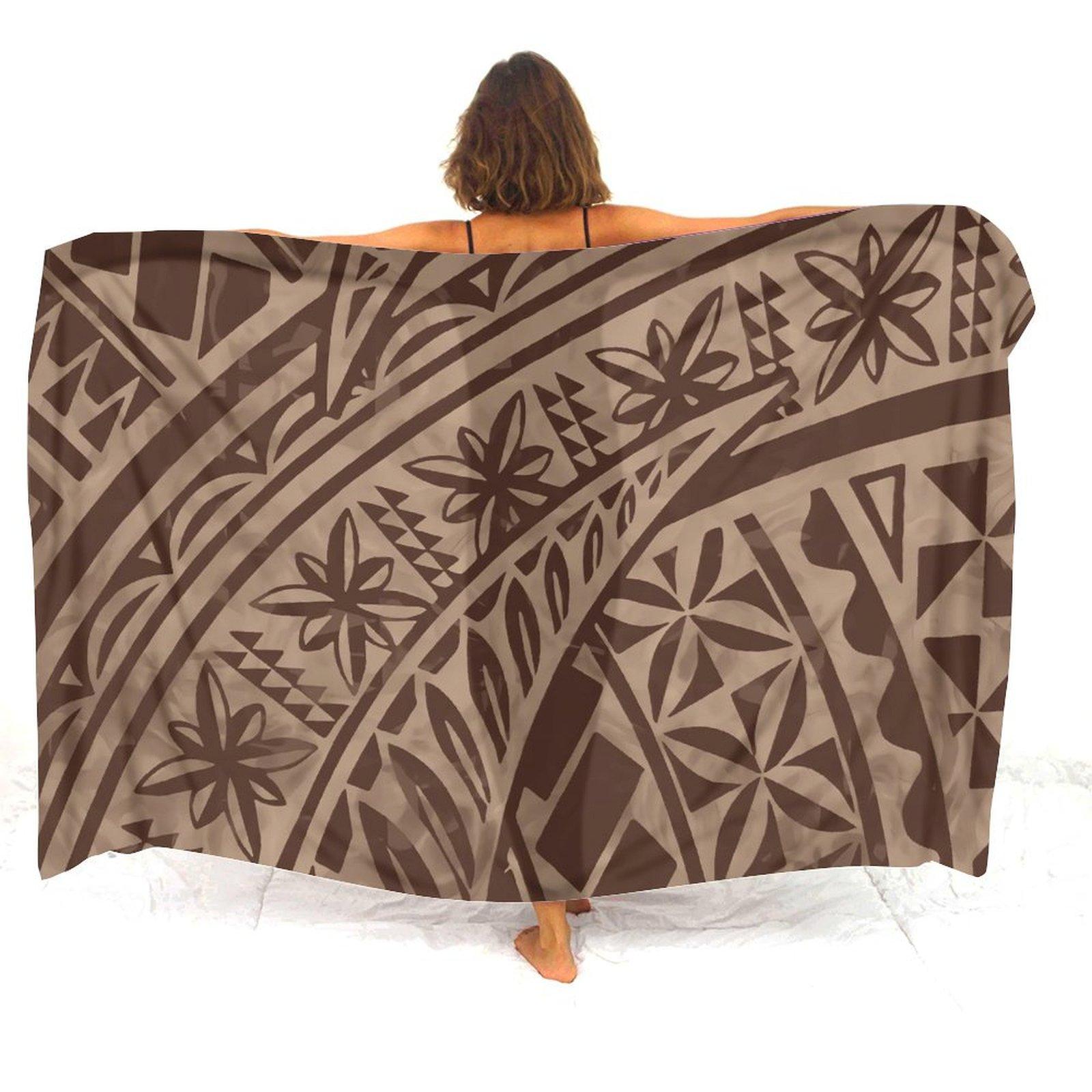 Samoa Fiji Hawaiian islands hibiscus flower design sarong Polynesian custom-made women s sarong smock soft seaside coat apron S