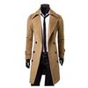 Autumn and Winter Long Double-breasted Trench Coat Men's Woolen Jacket Slim-fitting Large-size Woolen Coat