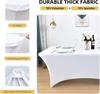 New 1PC/2PC Spandex Tablecloth Tight Fitted Washable Wrinkle Resistant Stretch Rectangular Patio Table Cover Event Wedding Party
