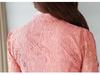 Autumn Lace Slim Fit Solid Color Long-Sleeve Plus Size Dress for Women