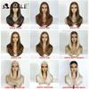 Noble Cosplay Synthetic Lace Front Wigs For Women 13x3 Straight Lace Wig Pre Plucked Layered Wig Ombre Blonde Brown Lace Wig