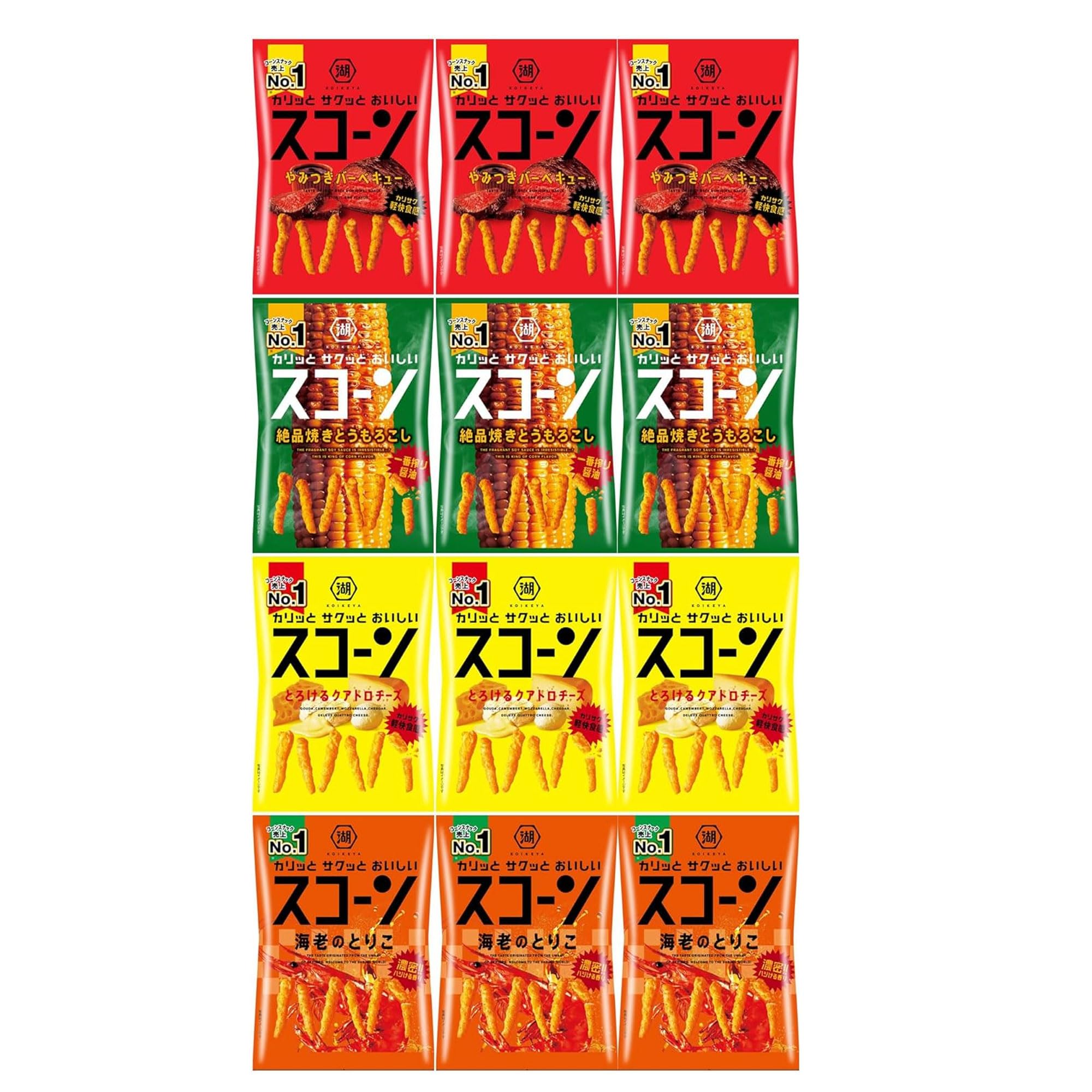 Koikeya Scone Assortment 12 bags total (4 varieties) -