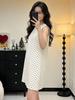 Retro Polka Dot Sleeveless Tank Dress with Back Cutout for Women