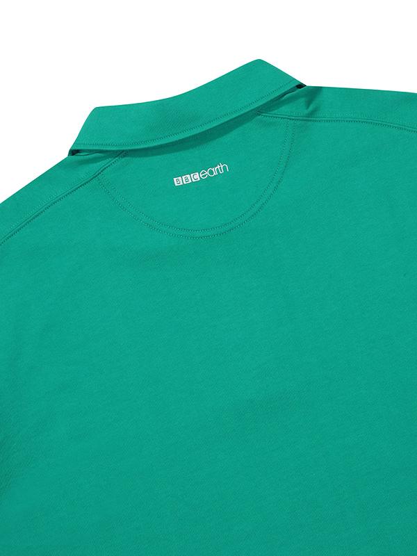 BBC EARTH Semi-Over Polo Short Sleeve Tee_Green