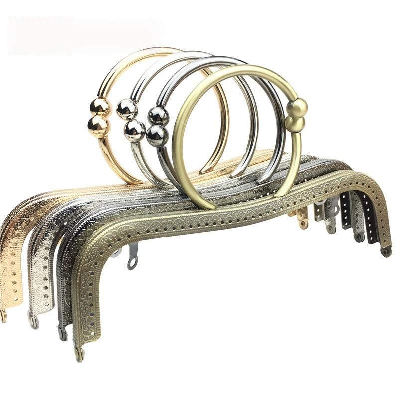 22cm Metal Frame with Kiss Clasp Lock for DIY Creative Bag Handle Projects