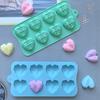 8-Holte Diamant Hart Siliconen Vorm voor Bakken Anti-Aanbak Valentijnsdag Chocoladevorm 3D Diamant Hartvormige Snoep IJsblokjesvorm Zeepmaakvorm