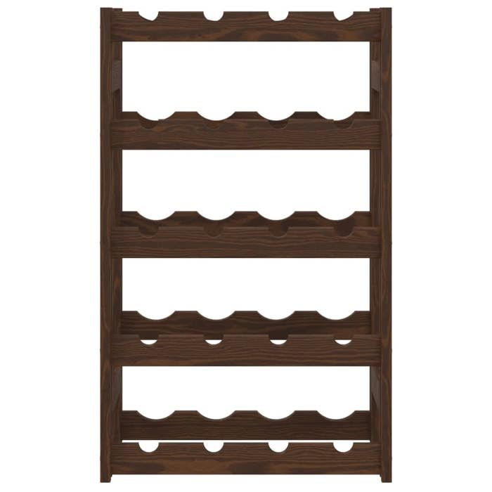 VidaXL Bottle Rack for 20 Bottles Brown Solid Pine Wood 373390