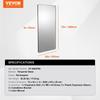 Square Wall Mounted Mirror 36" x 72" Mirror with Aluminium Alloy Frame