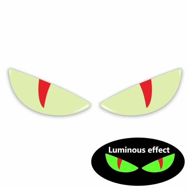 2pairs Reflective Devil's Eye Stickers for Car and Motorcycle Use - Improves Night Visibility and Safety, Durability and Fashion