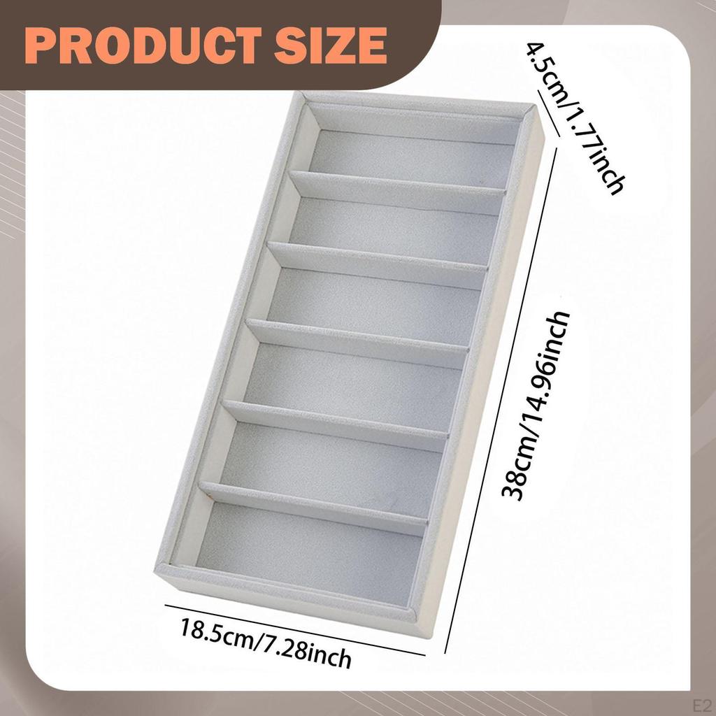 6-Compartment Eyeglass Display Tray, Portable Sunglasses Storage Box, Jewelry Box for