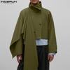 INCERUN Men Long Sleeve Stand Neck Irregular Layers Cropped Blazer Coats