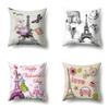 Polyester Pillow Cover Home Printed Pillow Cover Retro Tower European Building Cushion Cover Car Cushion Cover