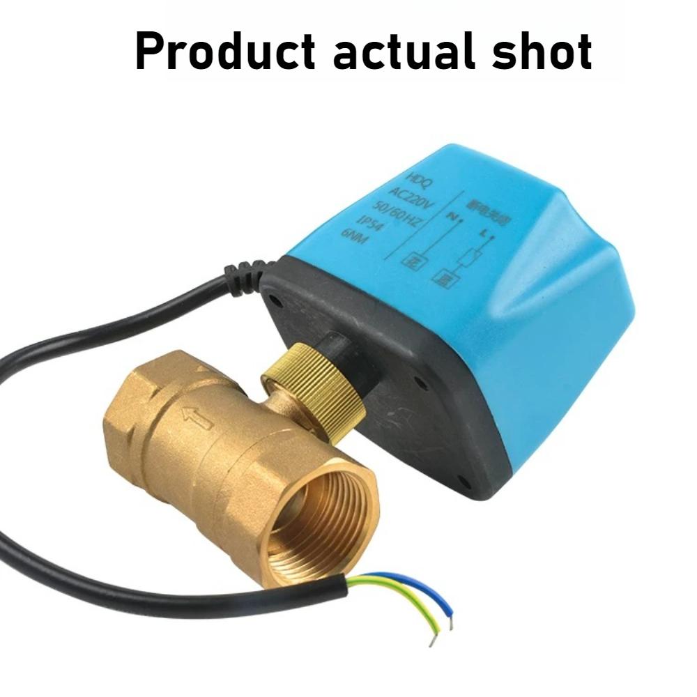 Electric Copper Two-way Ball Valve DN15 20 25 32 40 50 Three Wire Two-point Control 220V 12V 24V Electric Ball Valve