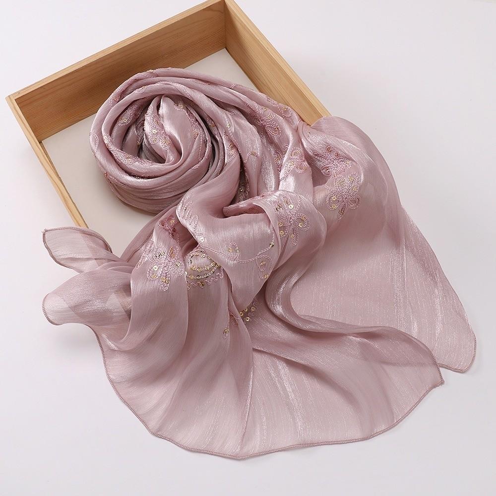 Shimmer Glitter Glitter Chiffon Shawl Elegant Pleated Glitter Shawl Flowy Hijab Shawl  for Women