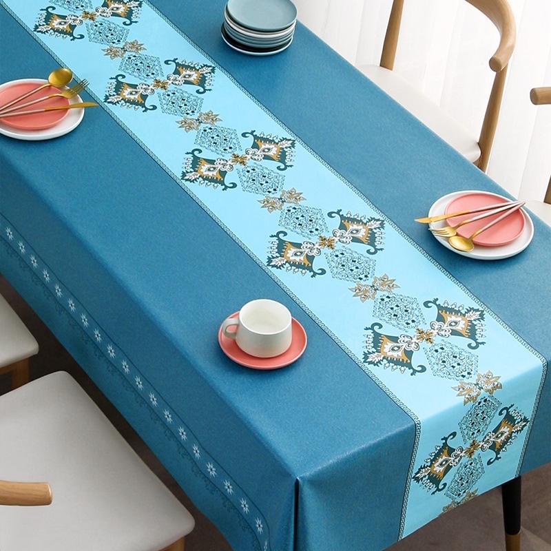 Nordic Style Tablecloth Stitching Color Waterproof Dinning Table Cover Wedding Party Rectangular Table Cloth Home Kitchen Decor