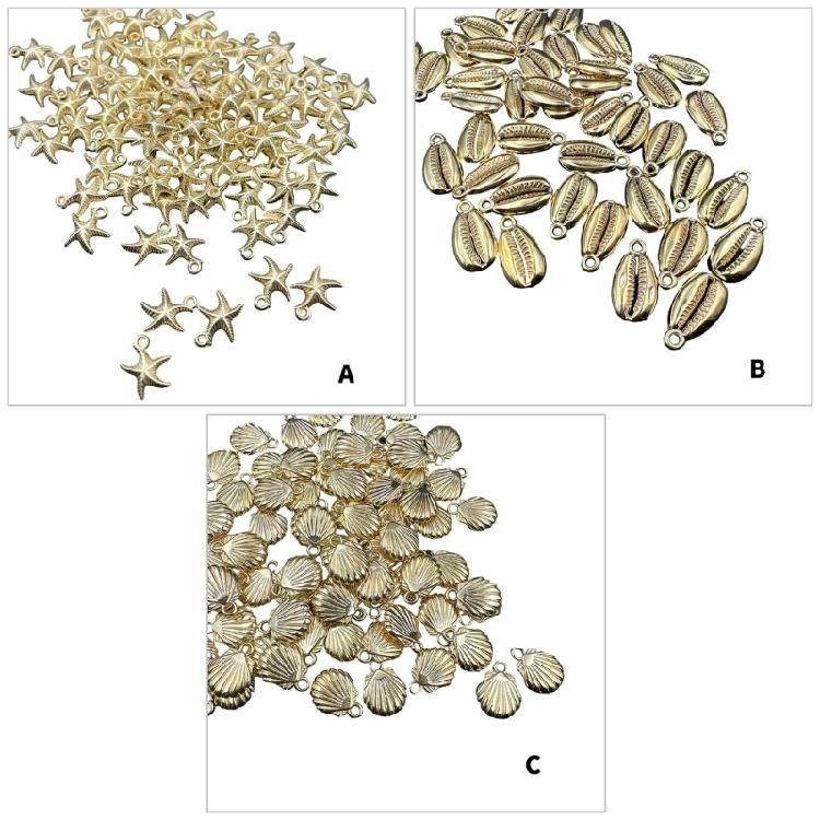 50PCS Sea Creature Themed Charm Pendants Jewelry Making Supplies Star Fish Charm Pendant for Necklace Bracelets