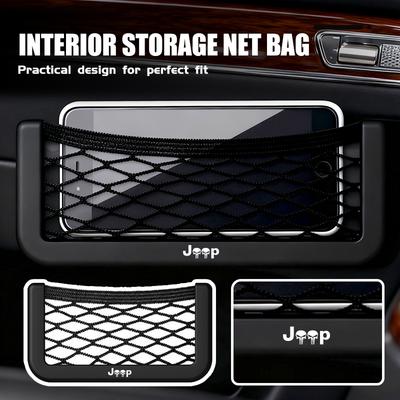 For Car Seat Back Trunk Storage Bag Net Elastic String Net Mesh Organizer Pocket Wrangler-JK Liberty JL Cherokee Patriot