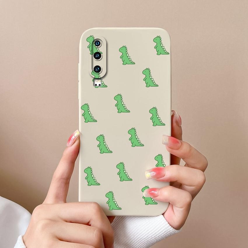 Covers Cases For Huawei P40 P30 P60 Y6 Y7 Y9 Y9A Y5 Cute Dinosaur Baby Silicone Soft Casing Screen Protector Anti Fall Shell For Huawei Bumper Housing